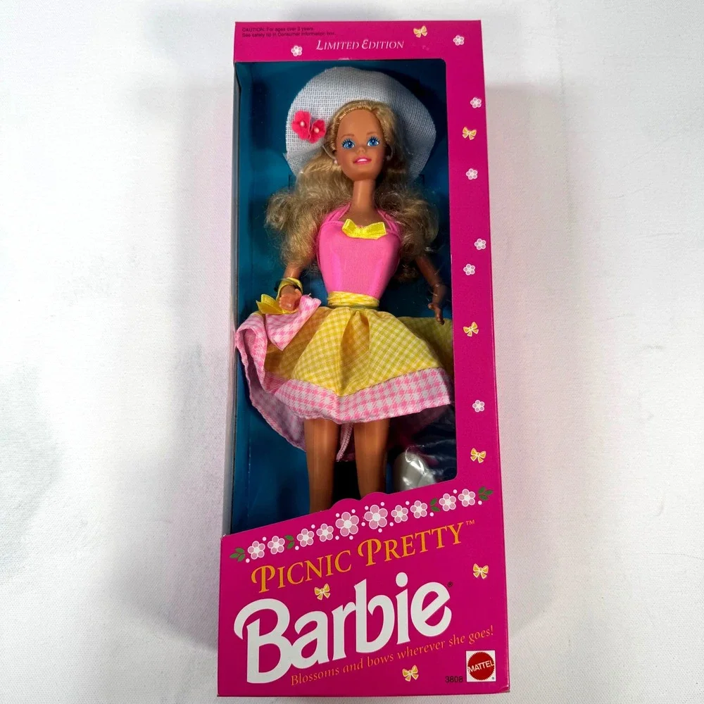 Mattel Picnic Pretty Barbie Doll 1992 Limited Edition Pink Gingham 3808 NIB